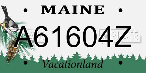 A61604Z Maine License Plate