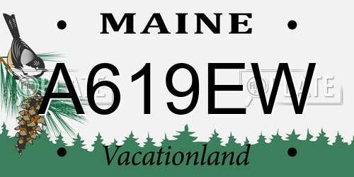 A619EW Maine License Plate