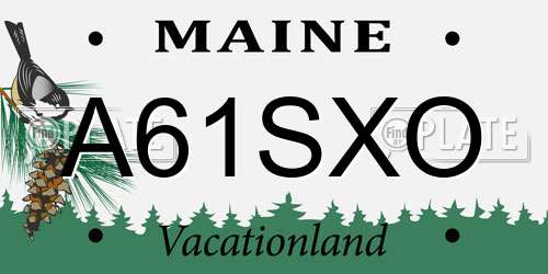 A61SXO Maine License Plate