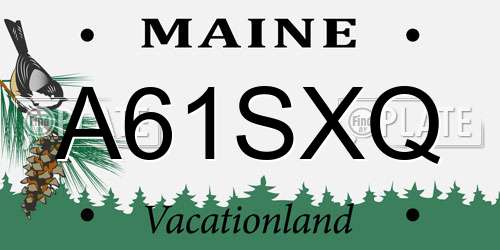 A61SXQ Maine License Plate