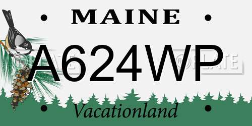 A624WP Maine License Plate