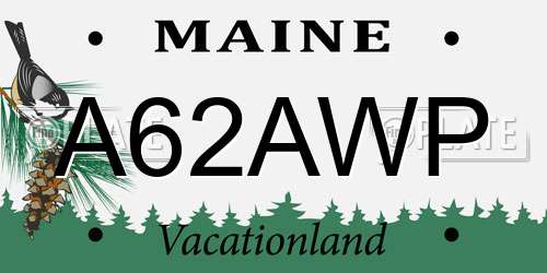 A62AWP Maine License Plate