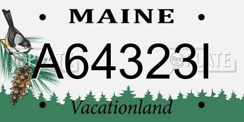 A64323I Maine License Plate