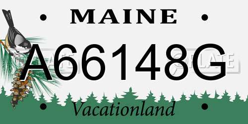 A66148G Maine License Plate