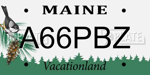 A66PBZ Maine License Plate