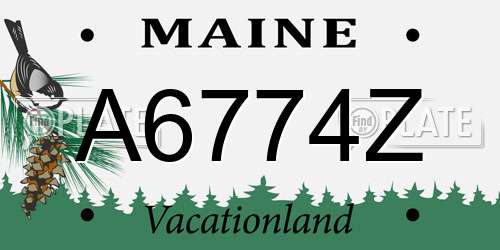 A6774Z Maine License Plate