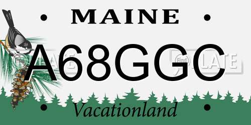 A68GGC Maine License Plate