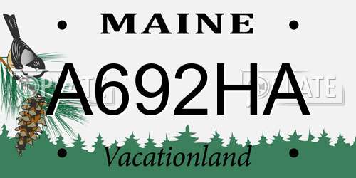 A692HA Maine License Plate