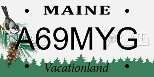 A69MYG Maine License Plate