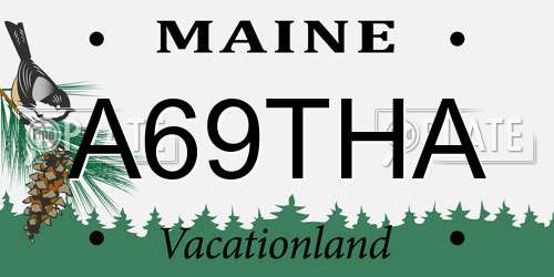 A69THA Maine License Plate