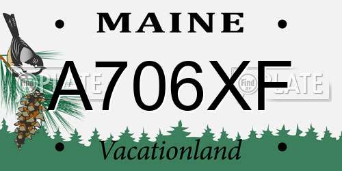 A706XF Maine License Plate