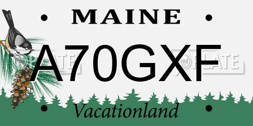 A70GXF Maine License Plate