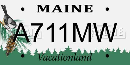 A711MW Maine License Plate