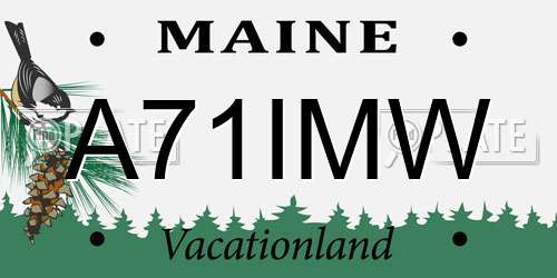 A71IMW Maine License Plate