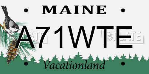A71WTE Maine License Plate