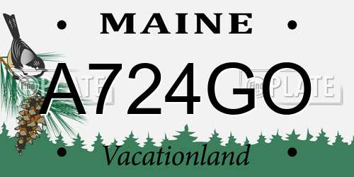 A724GO Maine License Plate