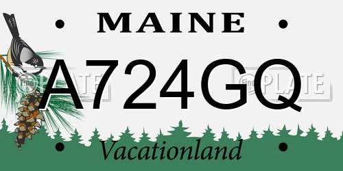 A724GQ Maine License Plate