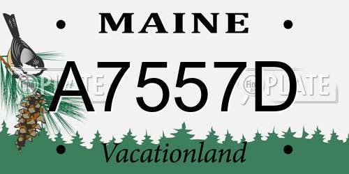 A7557D Maine License Plate