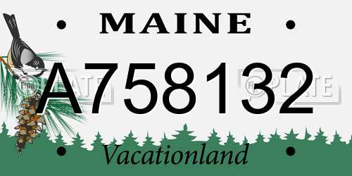 A758132 Maine License Plate