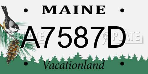 A7587D Maine License Plate