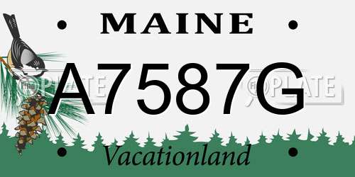 A7587G Maine License Plate