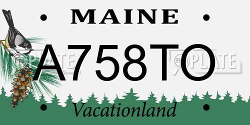 A758TO Maine License Plate