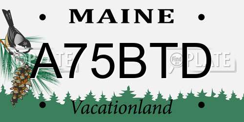 A75BTD Maine License Plate