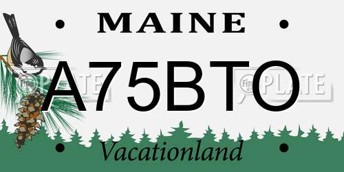 A75BTO Maine License Plate