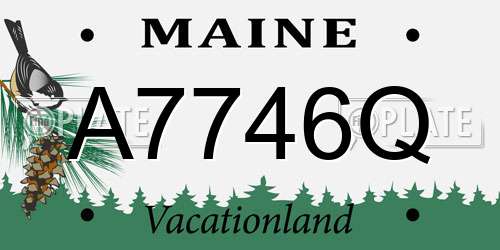 A7746Q Maine License Plate