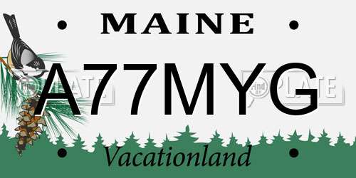 A77MYG Maine License Plate