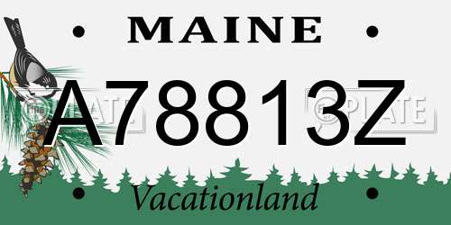 A78813Z Maine License Plate