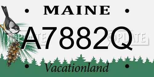 A7882Q Maine License Plate