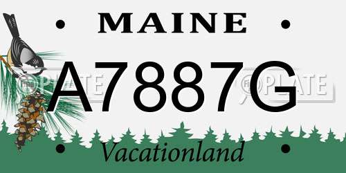 A7887G Maine License Plate