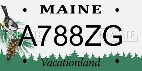 A788ZG Maine License Plate