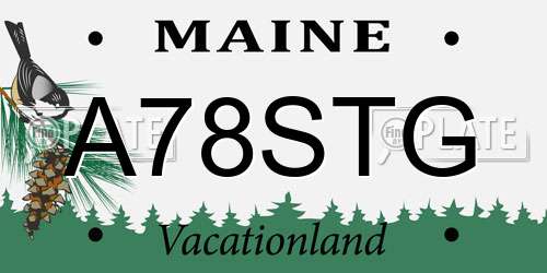 A78STG Maine License Plate