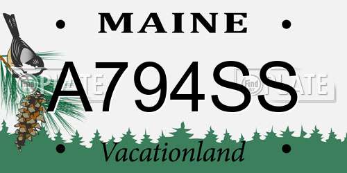 A794SS Maine License Plate