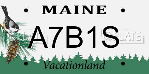 A7B1S Maine License Plate