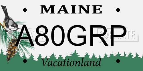A80GRP Maine License Plate