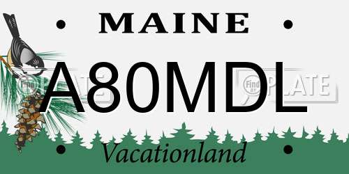 A80MDL Maine License Plate