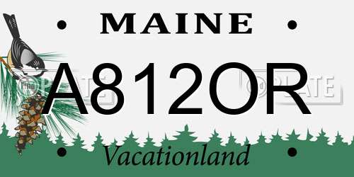 A812OR Maine License Plate
