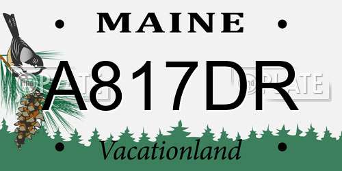 A817DR Maine License Plate
