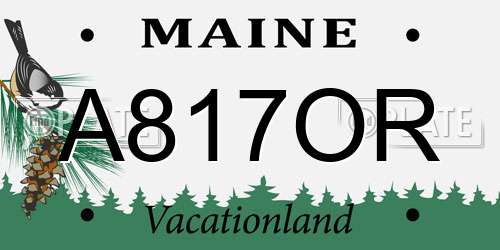 A817OR Maine License Plate
