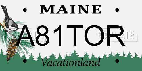 A81TOR Maine License Plate