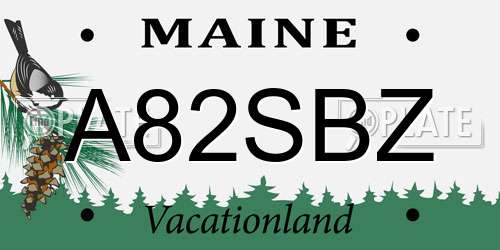 A82SBZ Maine License Plate