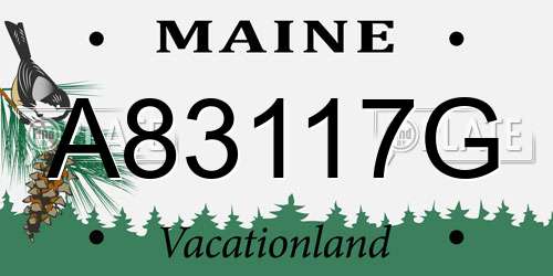 A83117G Maine License Plate