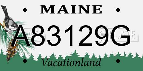 A83129G Maine License Plate