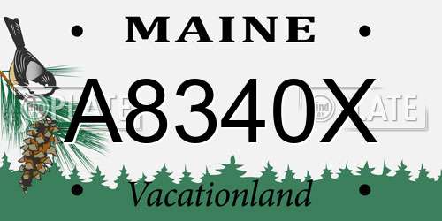 A8340X Maine License Plate
