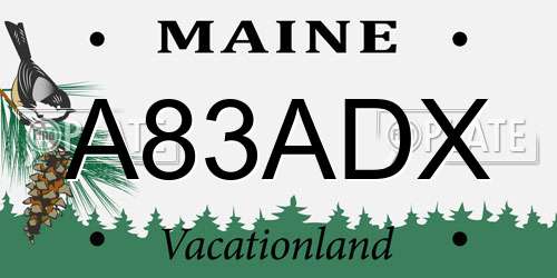 A83ADX Maine License Plate