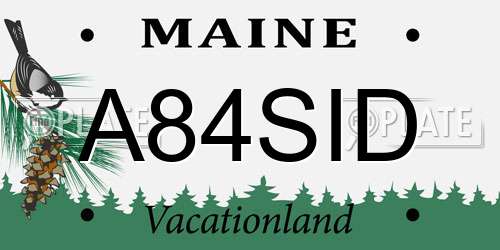 A84SID Maine License Plate