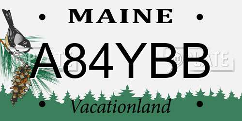 A84YBB Maine License Plate